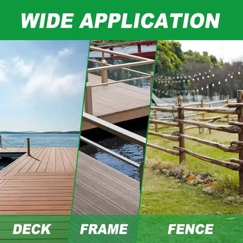 Wide application of 195 Piece Black Wood Screws And Drywall Screws Kit on deck, frame, and fence projects