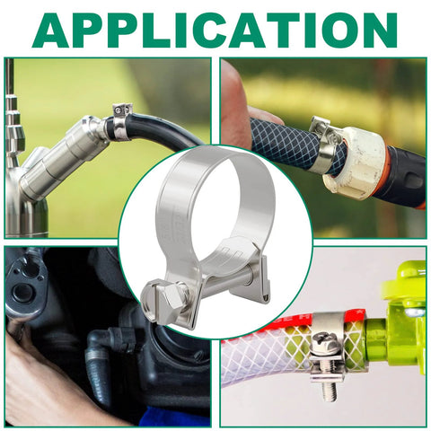 OURU 52-piece stainless steel fuel line clamp kit, 10 sizes, adjustable 7–18mm dia for automotive fuel hoses