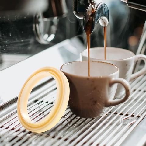 Two Pack 54mm Silicone Steam Ring Gasket Replacement For Breville And Sage Espresso Machines with coffee cups