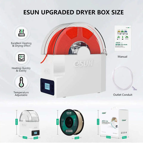 Upgraded Filament Dryer Box For 3D Printing, Dry Box With Spool Holder And Storage, keeps filament dry and moisture free displayed