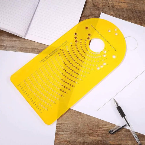 Pro Circle Cutting Jig For Wood Router, Precision Circle Cutter Guide, Yellow, on desk with notebook and pen visible