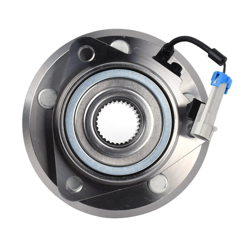 Top view of Set Of 2 Front Wheel Hub Bearing Assemblies With ABS For Five Lug SUVs Fits 2007-2009 Chevy Equinox.