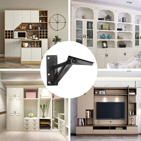80 Degree Scissor Hinge Foldable Support Built From Cold Rolled Steel Pack Of 2 For Cabinet Doors And Sofas Tough As Nails High Load Capacity And Rust Resistant Design With Smooth Opening And Closing For Over 30,000 Cycles in various cabinet installations