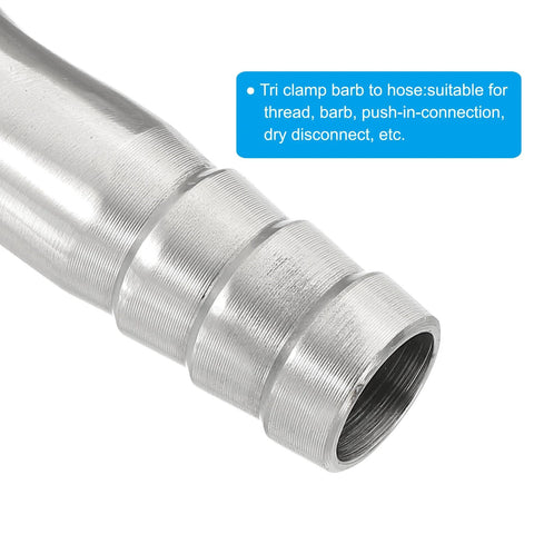 PATIKIL 90-degree elbow tri-clamp hose barb ferrule, 0.5 in tube, 304 stainless steel, 1.5 in tri-clamp