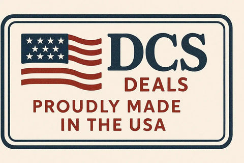 DCS Deals logo with American flag, text 'Proudly Made in the USA'