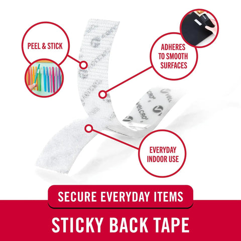 Self-Adhesive Hook And Loop Fasteners Roll Fifteen Feet By Three Quarter Inch White For General Purpose Home Office Organization Peel And Stick No Sew Adhesive Bond On Smooth Surfaces