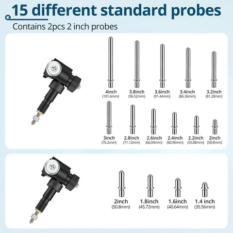 Ultimate Dial Bore Gauge Set For Engine Cylinders By ALLmeter with 15 standard probes for precise measurements