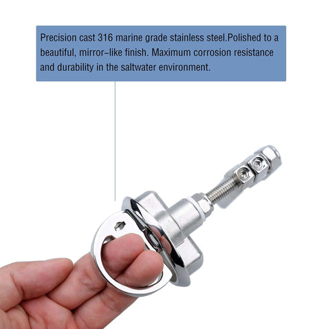 Two Piece marine cam latch set in 316 stainless steel with two keys and straight plus offset arms for secure boat hatch closures, fits common 2 inch hole cutouts, corrosion resistant and durable.