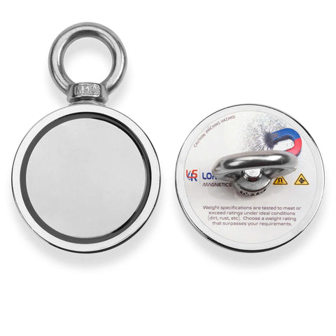 Underwater Treasure Hunting Magnet Fishing Kit With Case And Dual Strength Magnets 880Lb Double Sided And 550Lb Single Sided