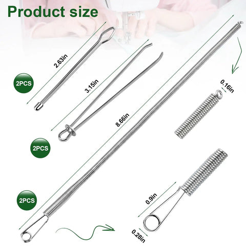 6 Pcs Drawstring Threader Tool Set with 3 Designs for hoodie strings, pants, shorts, shoes, sweatpants, and bags spring threaders