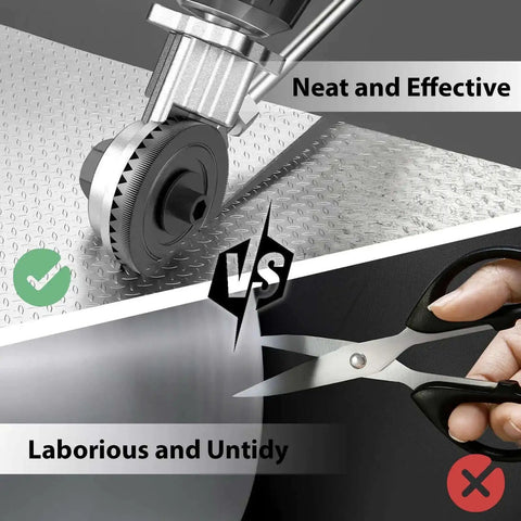 Electric Drill Plate Cutter Nibbler Attachment for Sheet Metal vs traditional scissors cutting metal