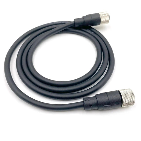 Rugged Heavy Duty M12 8 Pin Female to Female Connector Cable A Code Straight Profibus Double Female Cable in coiled view