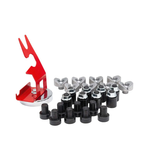 Fixturing Kit For Portable Welding Table With Magnetic Torch Holder, V Blocks For Round Tubing, Stackable Riser Stops Display