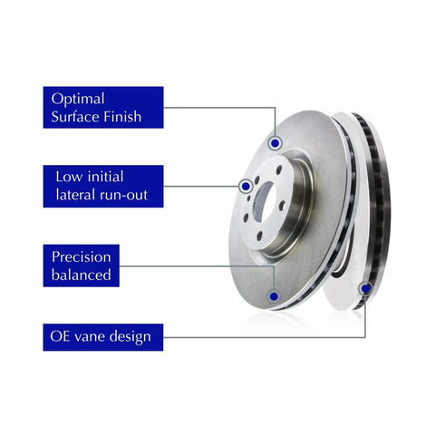 Centric C-Tek front brake rotor for Ford F-150 (1997-2004), metallic silver with OE vane design