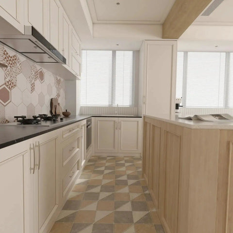 Modern kitchen with 20 Pack Solid Zinc Alloy Cabinet Handles In Brushed Nickel, 3 Inch Center To Center Arch Drawer Pulls installed on white cabinets.