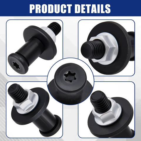 Tailgate Striker Bolt Kit With Nuts For GM Avalanche Sierra Escalade 2002-2013, close-up of five bolts with washers and spacers