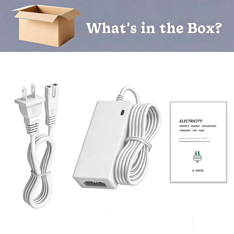 24V Power Cord For Cricut Explore 3 And 4 Replacement Power Supply Adapter Cable Charger with booklet and packaging included.