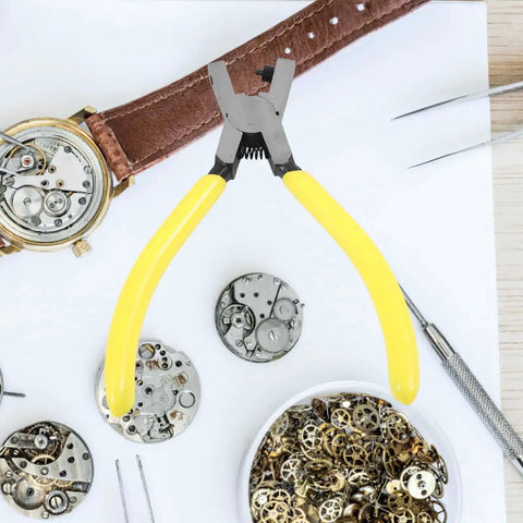 Single Hole Punch Plier for Paper and Craft Projects 2mm Punch Diameter Handheld Metal Hole Puncher Tool with yellow handles