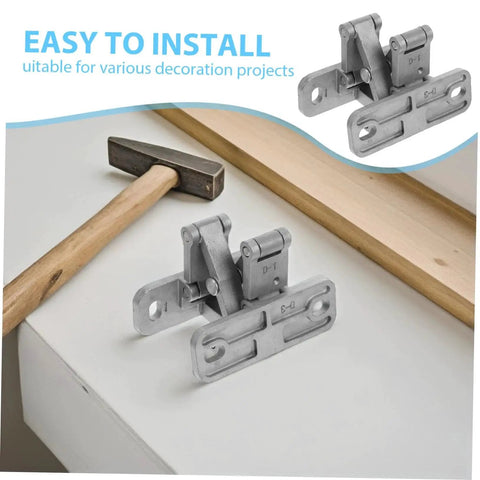 Heavy Duty Stainless Steel Invisible Door Hinges For Indoor And Outdoor Use Concealed Design With Precision Engineered Smooth Operation And High Load Capacity Durable Construction For Doors Fire Cabinets And Exterior Applications, shown with hammer and wood surface for easy installation.