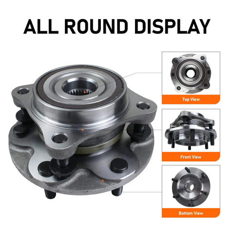 4WD Front Wheel Bearing And Hub Assembly For Toyota Tacoma 2005 To 2019, Toyota 4Runner 2003 To 2019, FJ Cruiser 2007 To 2014