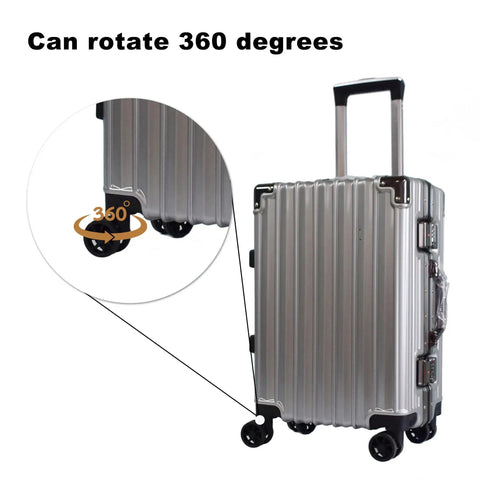 Metal suitcase with Luggage Spinner Wheels Set for Suitcases Left and Right 360 Degree Swivel Plastic Caster Wheels Replacement for Trolleys