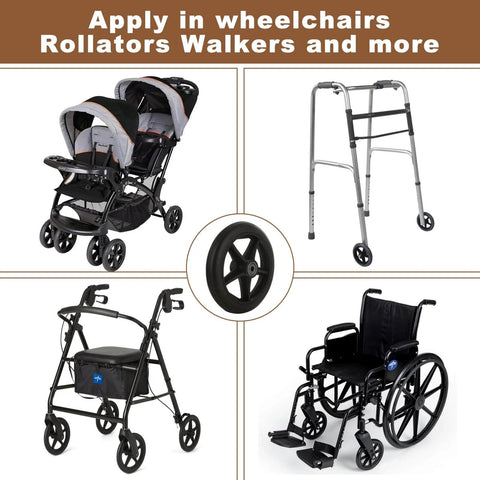 Easy Install 4 Pack 6 Inch Walker Wheels Replacement With Four Axles For Front Wheel Replacement On Walkers And Rollators