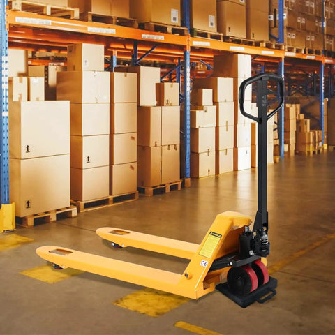 Beefy Rubber Pallet Jack Chock For Heavy Duty Stabilization Non Slip Wheel Stopper securing pallet jack in warehouse