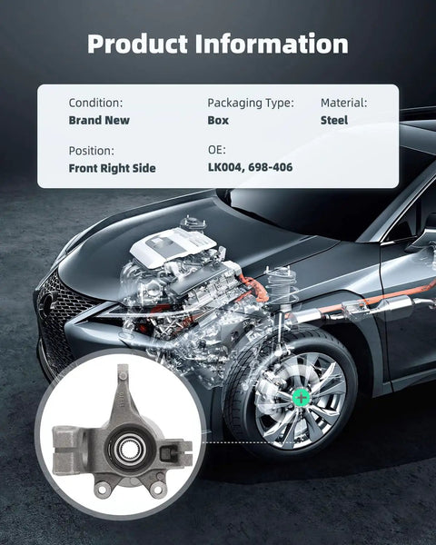 Front Right Wheel Hub Bearing Knuckle Assembly For Ford Focus 2006 Through 2011 Four Lug 2.0L 2.3L 2.5L Engines LK004 698406 Heavy Duty Replacement Easy Installation For DIY Repairs