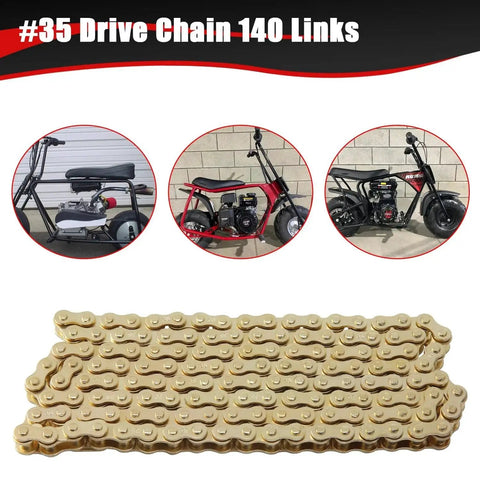 Gold 140 Link Drive Chain With Chain Breaker Tool, For Predator 79cc 97cc 100cc Engines, And Coleman CT100U CC100X RB100 Mini Bike Go Kart Parts