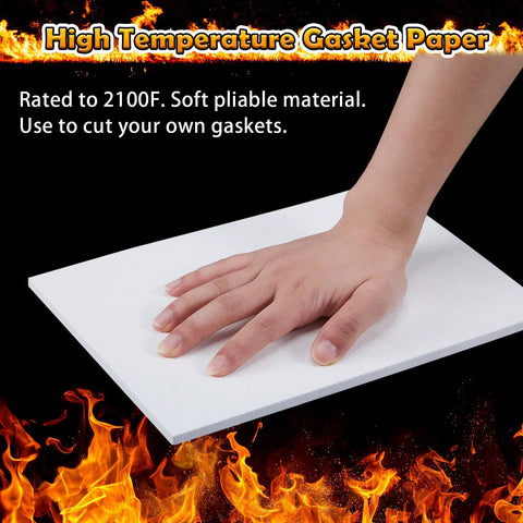 Gasket paper sheet, white, high-temperature material for stove and furnace use