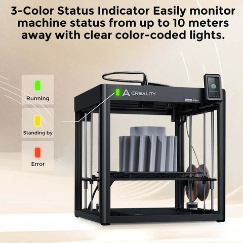 Ender-5 Max 3D Printer With Massive 400x400x400mm Build Volume, color-coded status indicator on display, front view