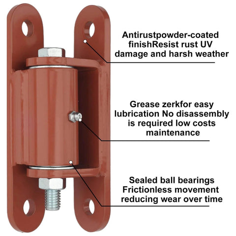 7 Inch Heavy Duty Gate Hinges 1100 Lb Capacity Bolt On Weld On Carbon Steel Rust Resistant with Ball Bearing Design