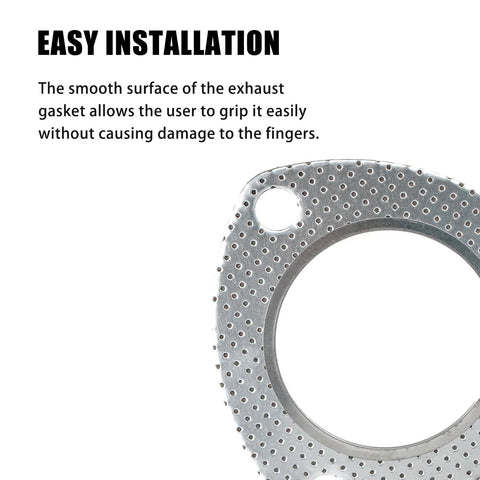 Exhaust flange gasket, 2.5 inch, perforated metal ring with central bore for automotive use