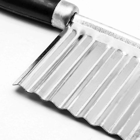 Close-up of Crinkle Cutter Wavy Knife For Veggies And Fruits Stainless Steel Blade With Ergonomic ABS Handle Durable Kitchen Tool