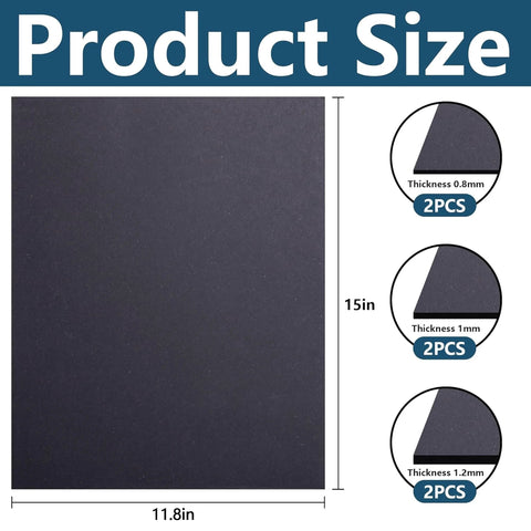 Nkiy Quen gasket sheet, dark gray, 15 x 11.8 in, non-asbestos material, 3 thicknesses 0.8/1.0/1.2 mm, 6 pieces