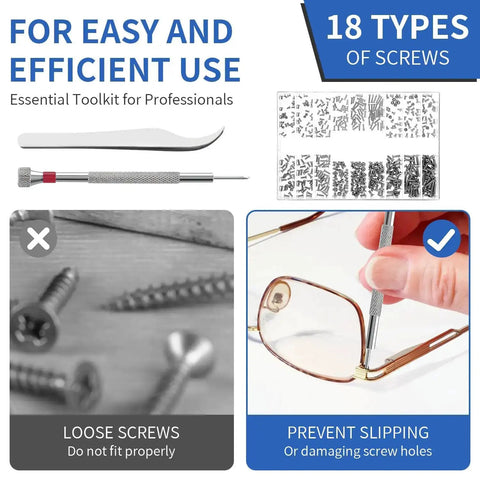 Ultra Handy Micro Screw Repair Kit For Glasses Laptops Watches And Electronics 500Pcs Tiny M1.2 M1.4 M2 Screws With Tools