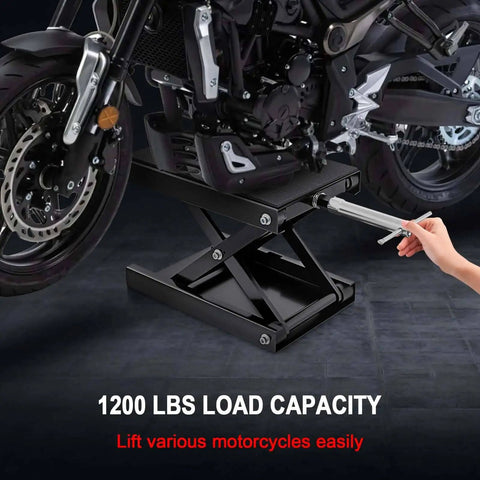 1200 Lbs Motorcycle Jack Lift Stand For Dirt Bike ATV Scissor Jack With Crank Handle and Breaker Bar used on motorcycle