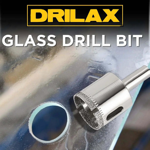 Premium 1 Inch Diamond Drill Bit By Drilax With Triple Coating For Multi Material Use On Granite Quartz Countertops Ceramic And Porcelain Tiles Glass And Stone Core Bit For Precise Long Lasting Holes In Hard Surfaces shown on glass surface