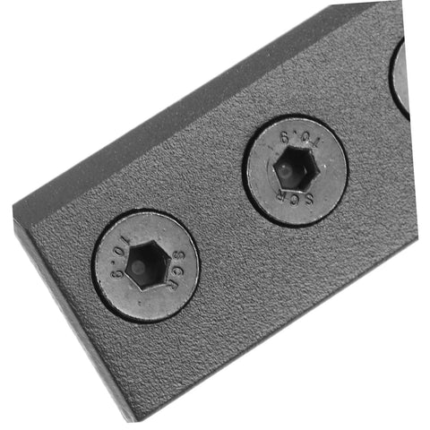 Close-up of heavy duty mounting plate component of Sturdy Metal Barn Door Track Connector Kit For No Drama Smooth Operation Black Replacement