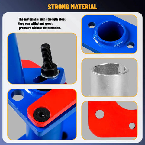 Close-up of Rear Axle Bearing Puller And Installer With ABS Tone Ring Tool Adapter Plate for Toyota showing strong steel material