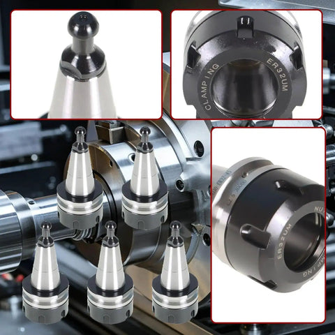 Five Piece ISO30 ER32 45L Balance Chuck Tool Holder Set For CNC Milling Lathe Engraving Machine Stainless Steel With Pull Stud G2.5 30000RPM