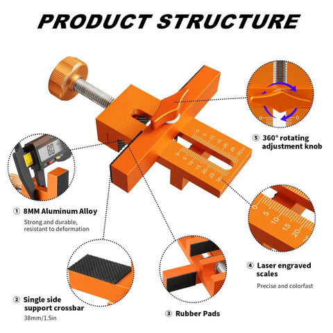 Versatile Cabinet Door Mounting Jig With Quick Edge Pin For Frameless And Face Frame Cabinets Pro Grade Adjustable 0 To 64mm
