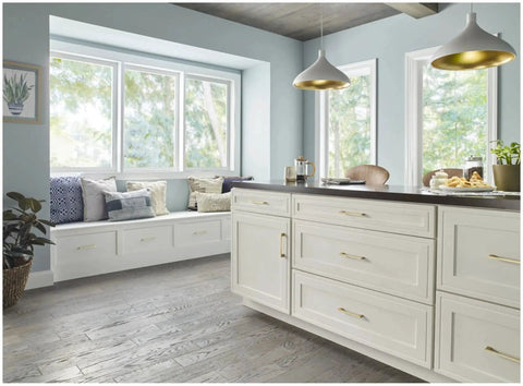 Modern kitchen with Sutton Satin Bronze Cabinet Pull 160 Millimeter Center To Center Soft Contoured Square Bar Handle on drawers