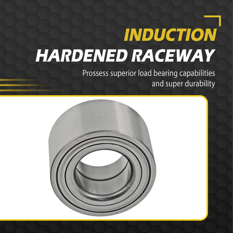 Front Wheel Bearing Assembly Left And Right Swap Pair For Hyundai Veloster Elantra Coupe Elantra GT Kia Forte Koup 5 Soul And Soul EV Fits 2010 Through 2019 Models 510093, induction hardened raceway shown in silver metal