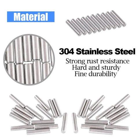 50-Piece 5x25mm Dowel Pins Stainless Steel Shelf Support Pegs For Cabinets And Furniture Built Tough With 304 Stainless Rust Resistant Easy Install Silver Tone Pin Rod Fasten Elements.