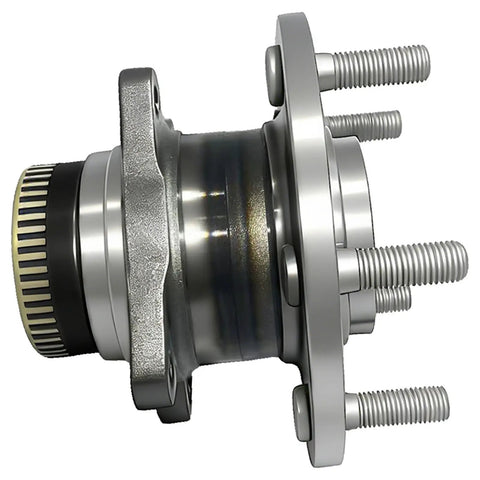 Side view of Rear Wheel Bearing Hub Assembly Replacement Kit 2Pcs For Hyundai Azera Sonata Tucson Kia Cadenza Optima Rondo Sportage 512437 52730-3S200 Fits 2010 2017 Hyundai And 2011 2016 Kia Models showing metal structure and bolts