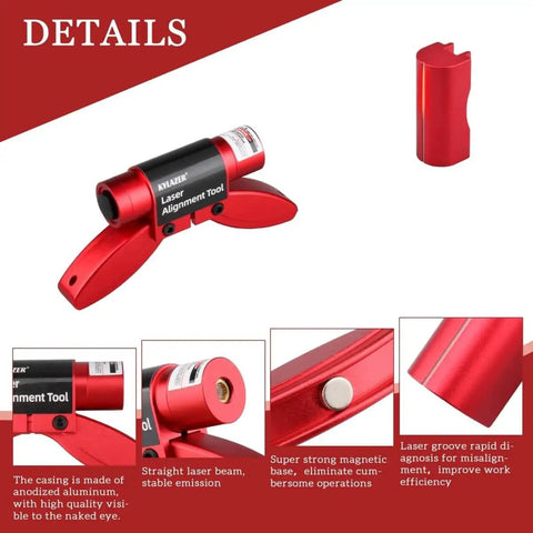 Laser Alignment Tool For Precise BDS Displacement Diagnosis With Magnetic Base Reusable Compact Red Calibrator and Dock