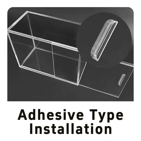 12 Pack Transparent Acrylic Drawer Pulls 2 Inch Mini Clear Glass Look Cabinet Handles adhesive type installation guide