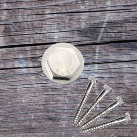 Beefy Stainless Steel Lag Screws With Washers And Gaskets Included Ten Pack Hex Head Bolts Three Eighths Inch By Three Inches