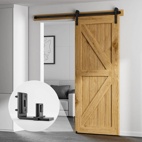 Sliding Barn Door Floor Guide Adjustable Bottom with Double Nylon Rollers Wall Mounted Heavy Duty Steel Frame